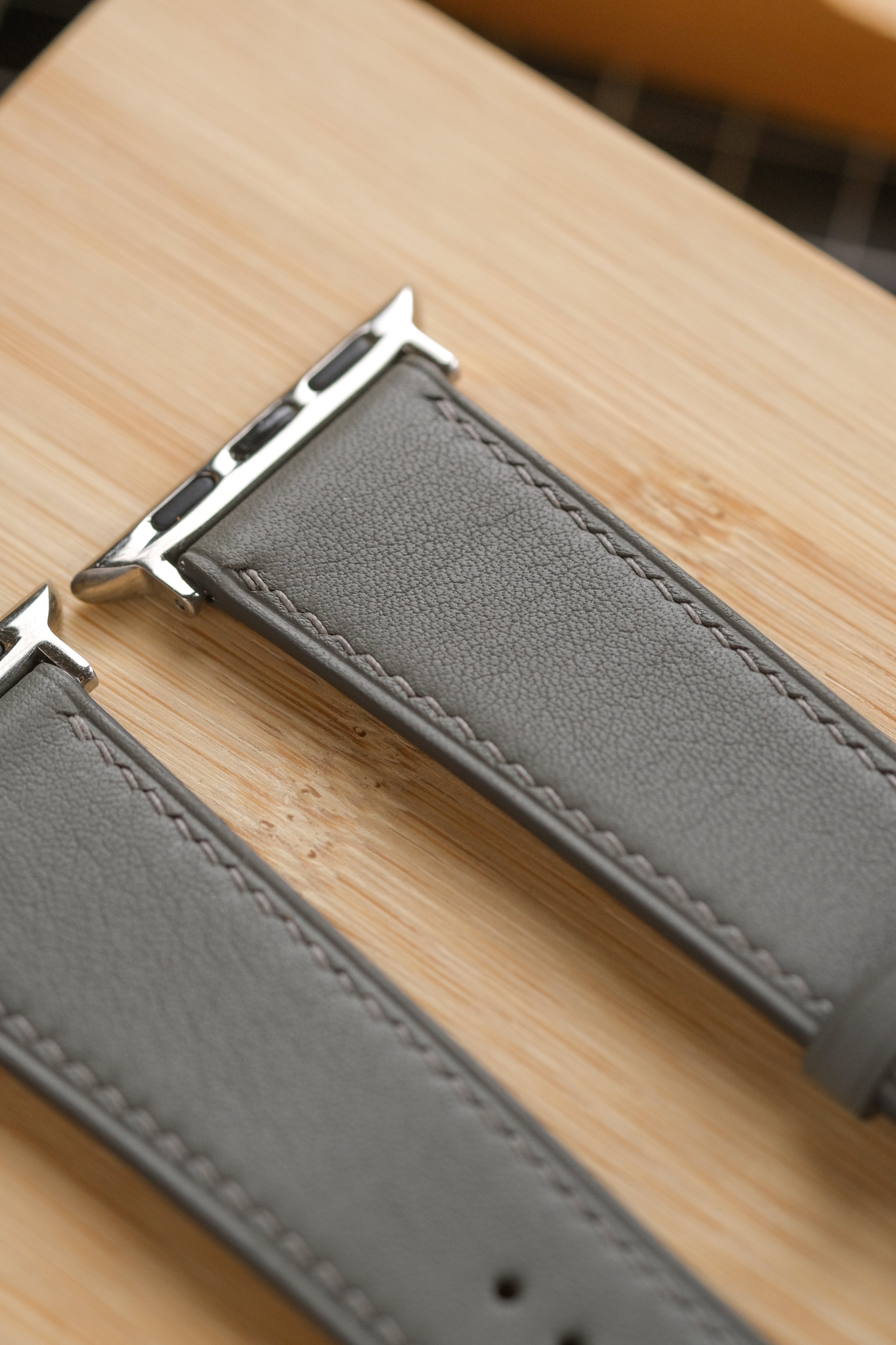Charcoal Grey Swift Italian Calfskin Apple Watch Strap