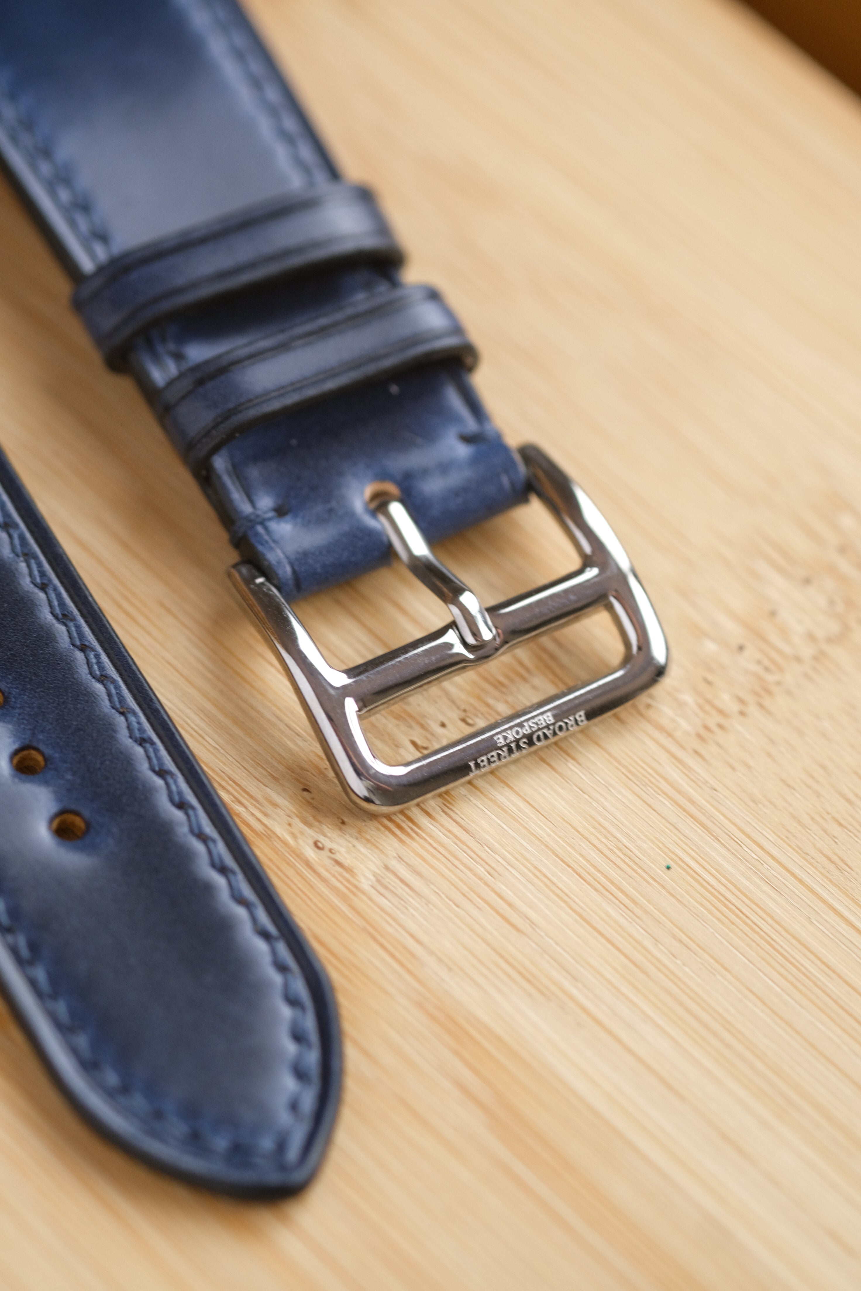 Navy Shell Cordovan Apple Watch Strap