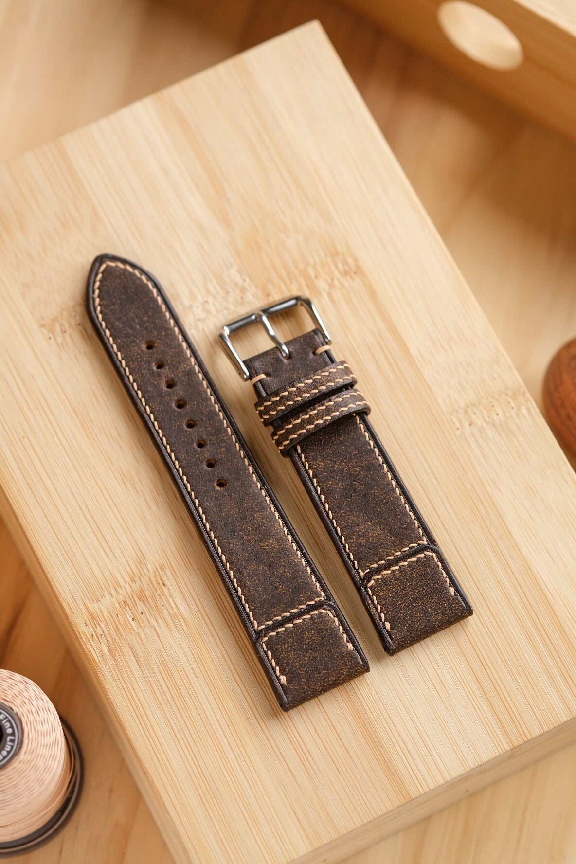Whiskey Habana Cowhide Reverse-Folded Strap