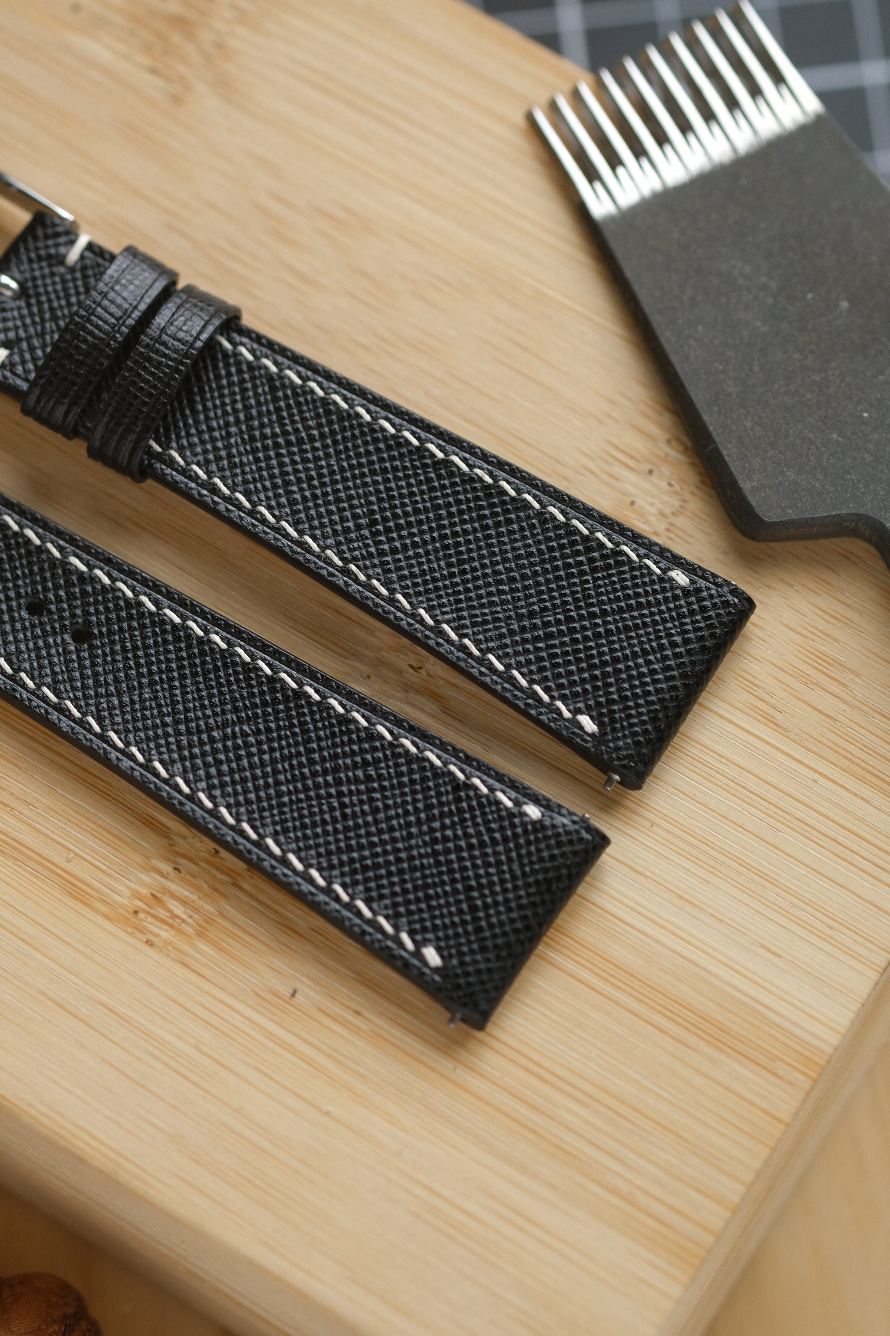 Black Saffiano Calfskin Leather Strap