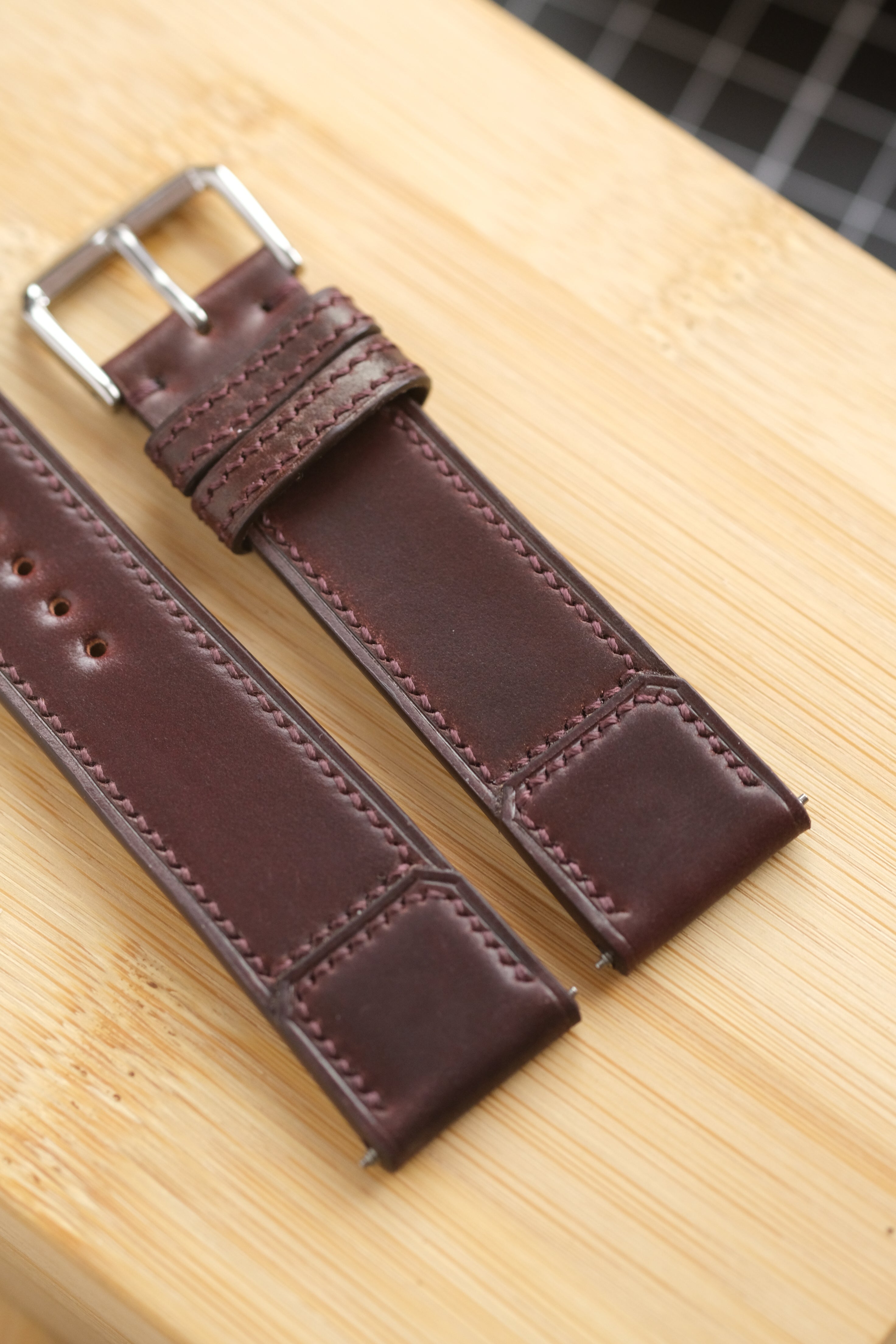 Colour #8 Shell Cordovan Reverse Folded Strap