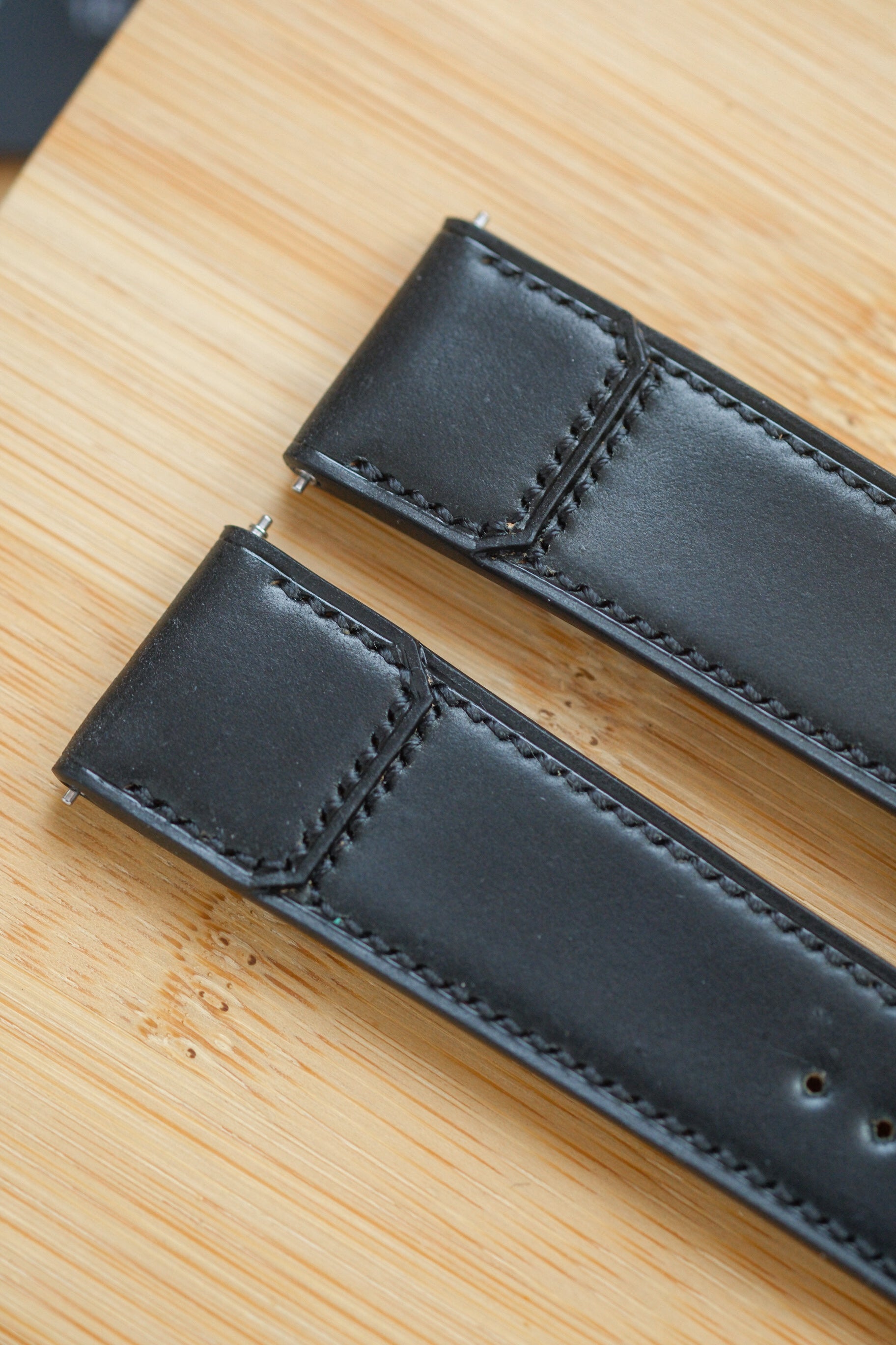Black Shell Cordovan Reverse Folded Strap