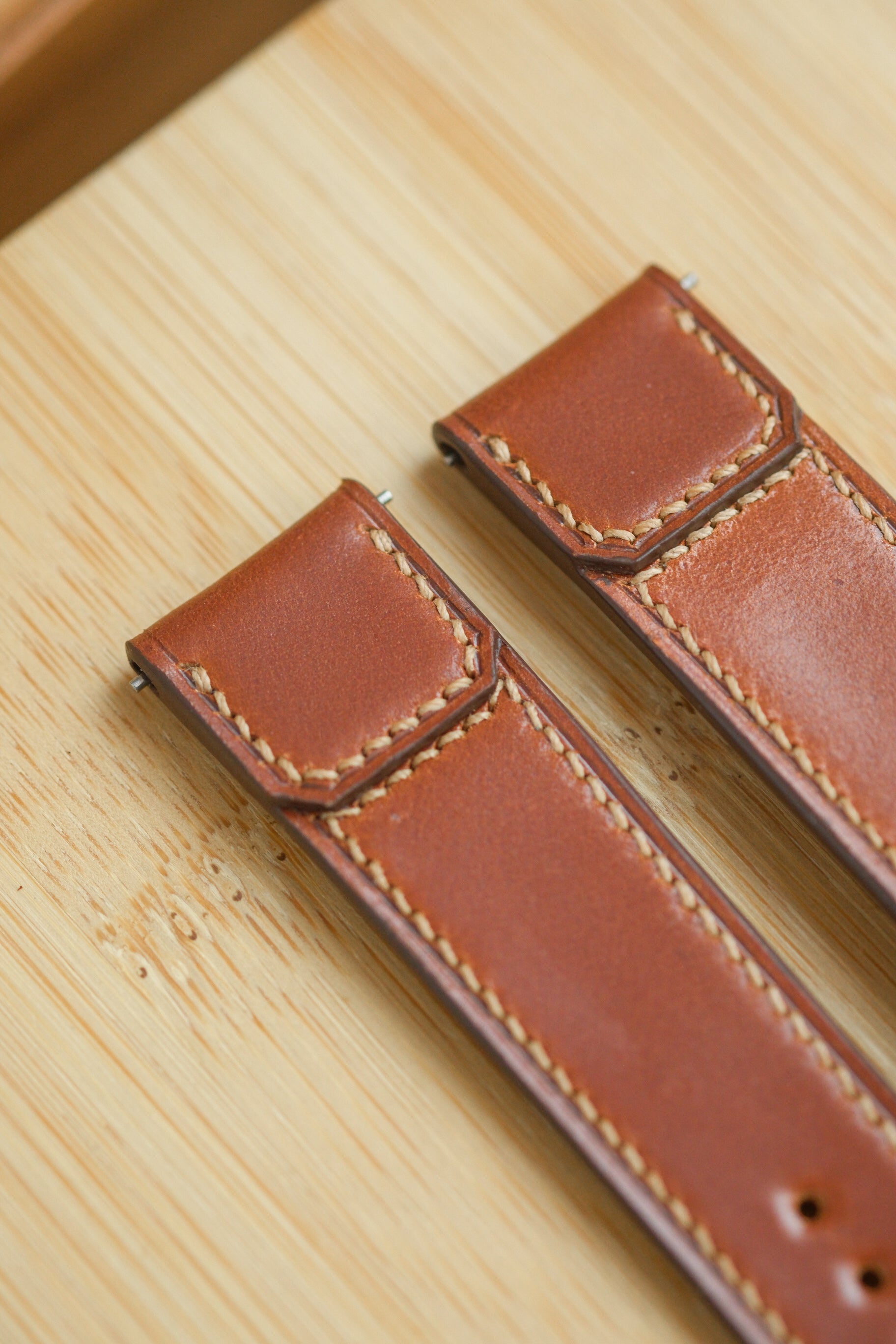 Cognac Shell Cordovan Reverse Folded Strap