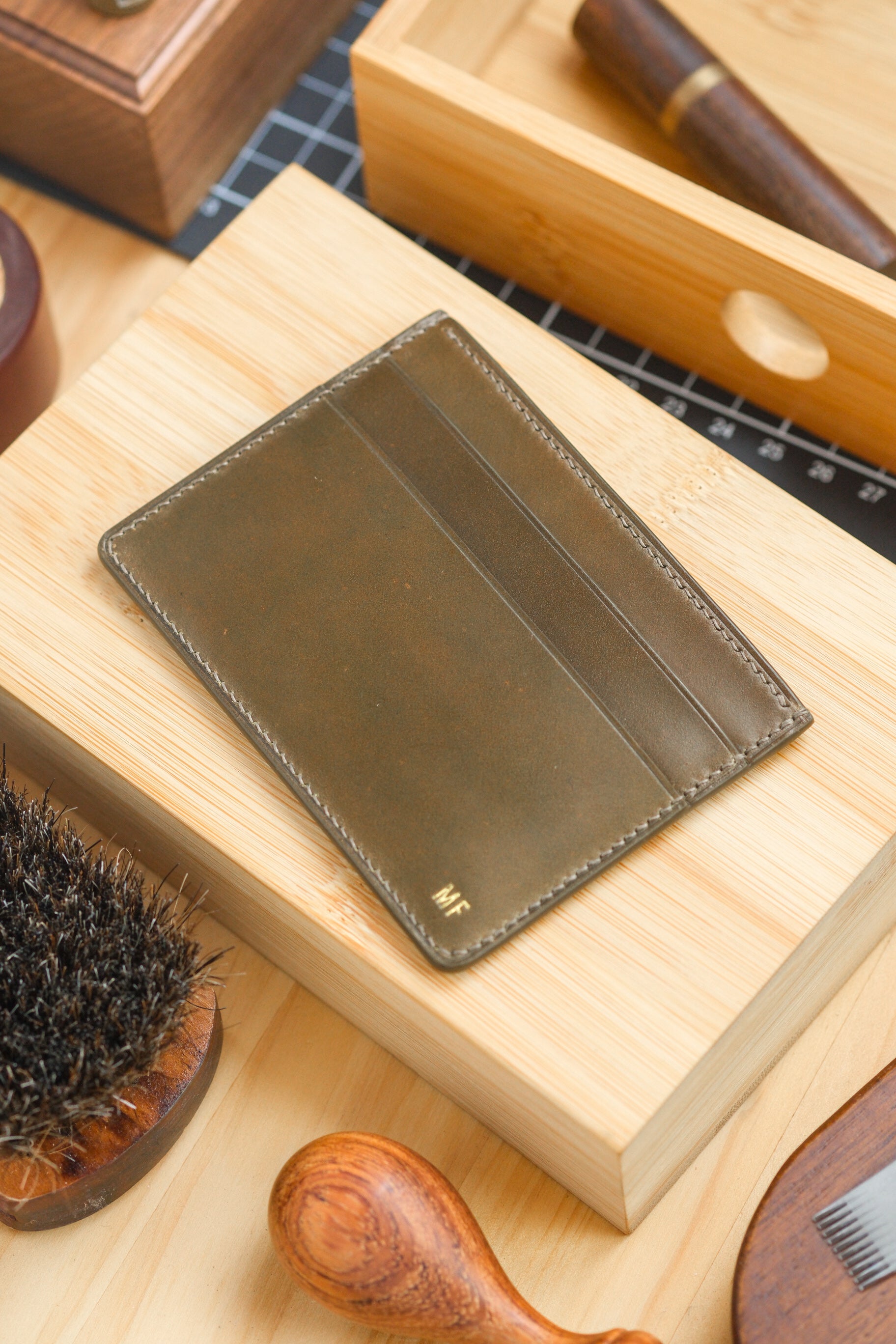 Olive Shell Cordovan "Kellie" Card Holder