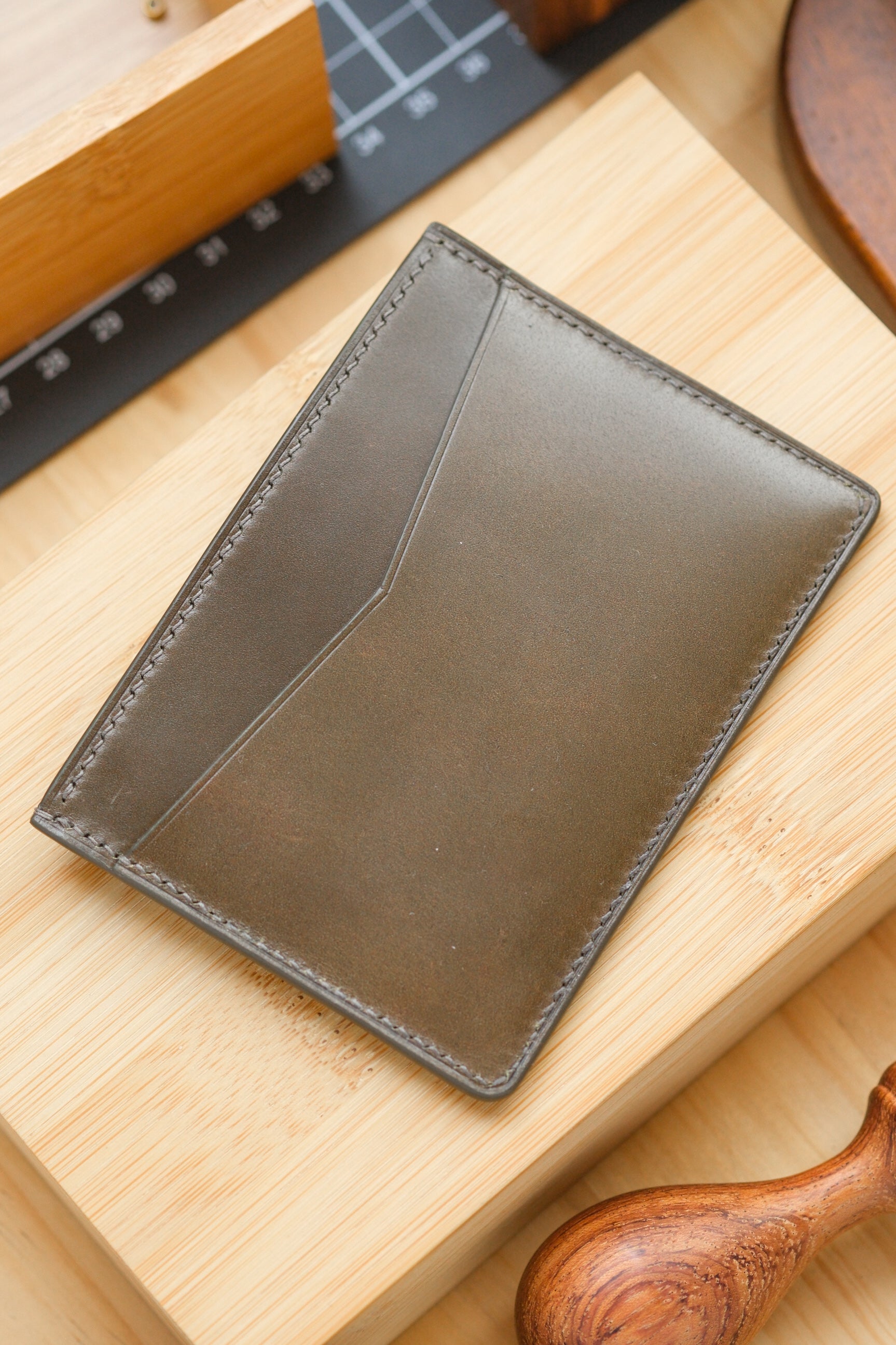 Olive Shell Cordovan "Kellie" Card Holder