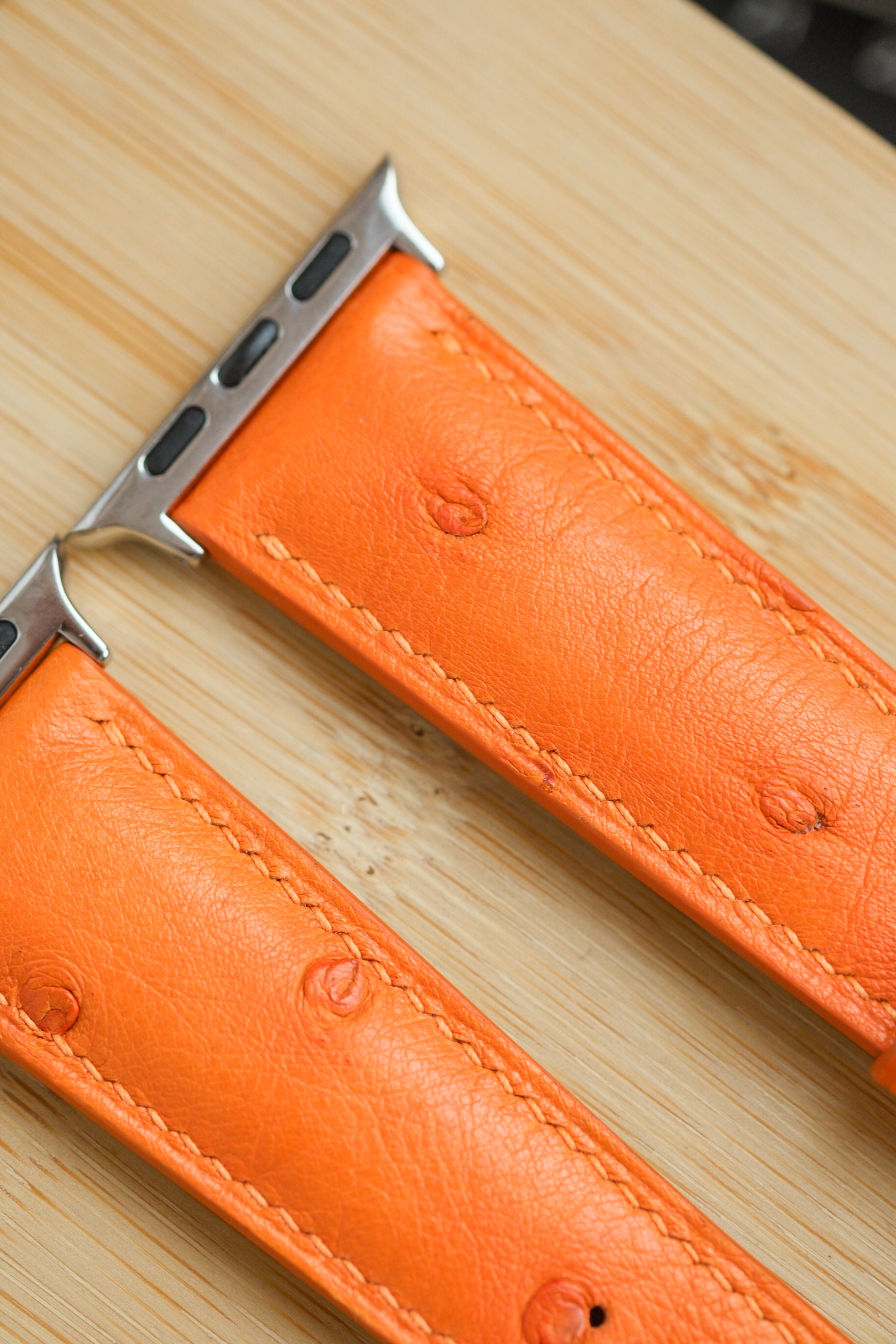 Orange Ostrich Belly Apple Watch Strap (Limited Edition)